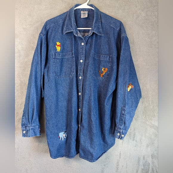 Disney Tops - Disney Store, denim long sleeve Pooh and friends shirt.